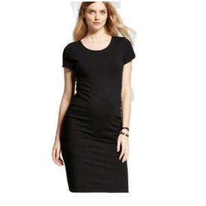 Isabel Maternity By Ingred & Isabel Black Ruched FLATTERING Stretchy Dress XL #i